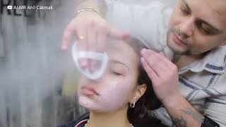 ASMR SLEEP PILL  ASMR FEMALE MASSAGE IN REAL BARBER SHOP ASMR MASSAGE  ENG [upl. by Esened822]