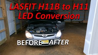 How to upgrade Hyundai Kia H11B headlights using LASFIT H11 LED bulb [upl. by Lehcer742]