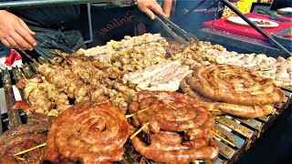 Street Food of Sicily Italy Grilled Sausages Horse Meat Lamb Guts Spleen Stigghiola Meusa [upl. by Killarney78]