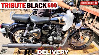 Royal Enfield Classic 500 TRIBUTE BLACK Delivery😎  Limited Edition [upl. by Reid175]