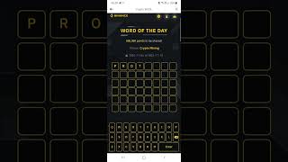 Binance Crypto WODL Answer Today  Word Of The Day  Crypto Mining Theme [upl. by Schertz759]