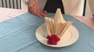 How To Fold A Table Napkin Into A Rose [upl. by Delano]