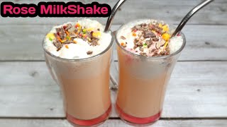 Rose milkshake  Rose milkshake with ice cream  Milkshake recipe  shwetaskitchenamplifestyle [upl. by Ahsaya]