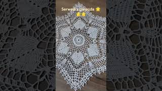 Serwetka gwiazda42cm crochet szydelko crochetdoily handmade [upl. by Prussian672]