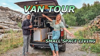 HOME MADE TINY VAN TOUR  FIAT DOBLO MICROCAMPER [upl. by Lindblad568]