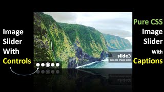 Pure CSS Image Slider With Caption  Image Slider With Controls Using Radio Buttons And Pure CSS [upl. by Cloutman202]