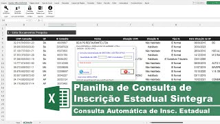 Planilha Consulta Inscrição Estadual SINTEGRA Excel [upl. by Boser]