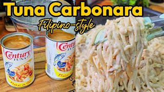 TUNA CARBONARA Filipinostyle RECIPE [upl. by Yhtomot]