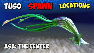 ASA The Center ALL Tusoteuthis amp Mosasaurus Spawn Locations On ARK Survival Ascended [upl. by Ettedo]