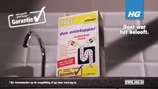 Commercial tag on HG duo ontstopper gootsteen ontstopper [upl. by Tankoos]