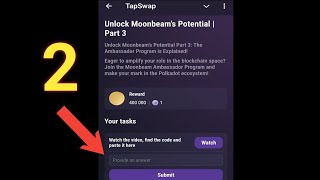 Unlock Moonbeams Potential Part 3 Tapswap video code  Tapswap video code [upl. by Elberta]