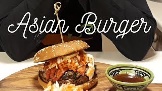 Recette de mon BURGER ASIATIQUE à la SAUCE AIGRE DOUCE [upl. by Saleme]