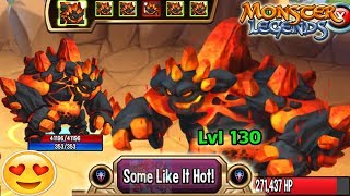 🔴Monster Legends  Titan Igneus level 130 😱 review combat final 9m [upl. by Yeroc]