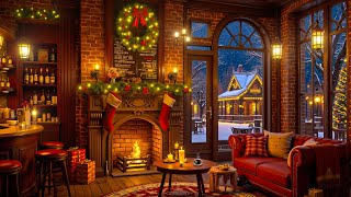 Warm Christmas Coffee Shop 2025 ☕🎅 Best Christmas Jazz Playlist and Crackling Fire Sounds to Chill [upl. by Esenwahs401]