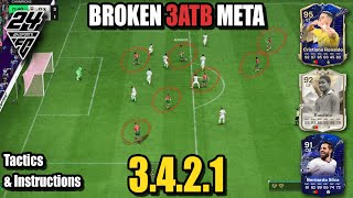 Best META 3421 UNSTOPPABLE Tactics FC 24 eafc24 fut customtactics [upl. by Macgregor]