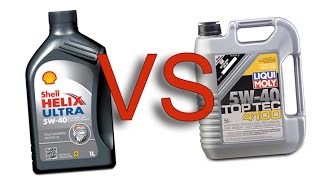 Shell Helix Ultra 5W40 vs Liqui Moly TopTec 4100 5W40 test [upl. by Atinna857]