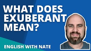 What Does Exuberant Mean  Pronunciation Exuberant Learn English With Nate [upl. by Akenal243]