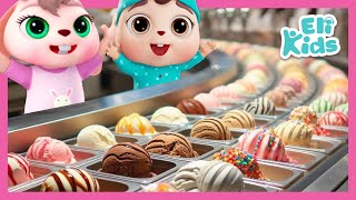 Ice Cream Factory Fun  Eli Kids Songs amp Cartoons [upl. by Nalyorf]