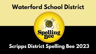 Waterford School District Scripps Spelling Bee 2023 [upl. by Galligan]