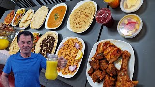 Authentic Somali food best breakfast in the world and rusted chicken and lamb [upl. by Enalda975]