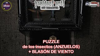 31 PUZZLE de los insectos ANZUELOS  BLASÓN DE VIENTO 🎮Resident evil 1 HD Remaster [upl. by Rases]