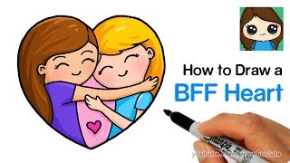 How to Draw Best Friends Forever Heart Easy [upl. by Lindell]