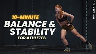 10 Min Balancing  Stability For Runners amp Athletes  Perform Better amp InjuryFree No Equipment [upl. by Nahk]