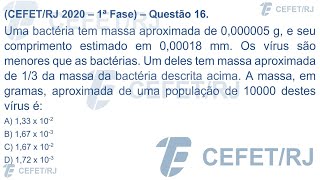 CEFET  RJ  2020 – 1ª Fase – Questão 16 – Matemática [upl. by Gussman619]