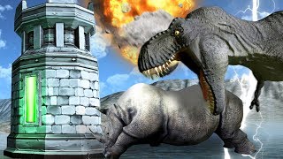 NEW GAME MODE PROTECT THE TOWER FROM DINOSAURS  Beast Battle Simulator Gameplay  Pungence [upl. by Oiliduab]