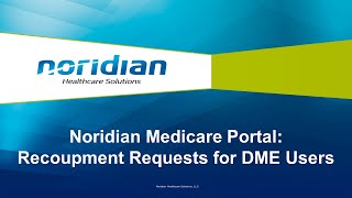 Noridian Medicare Portal Recoupment Requests for DME Users [upl. by Yrellam]