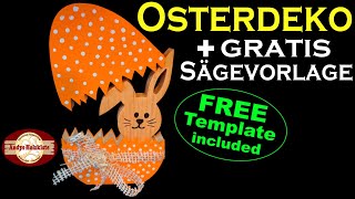 Osterdeko selber machen aus Holz  gratis Sägevorlage  Dekupiersägearbeit  free Template [upl. by Uhile]