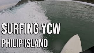 Surfing YCW Philip Island RAW POV GoPor 11 [upl. by Atteram]