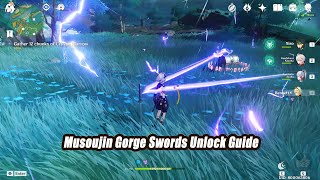 Genshin Impact Musoujin Gorge Swords Unlock Guide  Luxurious Chest Reward [upl. by Cerallua]