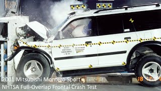 20002004 Mitsubishi Montero Sport NHTSA FullOverlap Frontal Crash Test [upl. by Ryhpez]