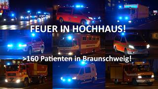 FEUER IN HOCHHAUS  MANV Einsatzfahrten zu Großeinsatz wegen Hochhausbrand in Braunschweig [upl. by Ynohtnaeoj]