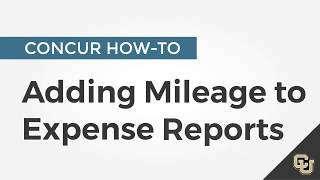 CONCUR Howto Adding Mileage to Expense Reports [upl. by Spiegelman991]