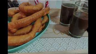 Churros con Chocolate Porras Jeringos Receta ideal para tardes de invierno Fácil y Delicioso [upl. by Robbin]