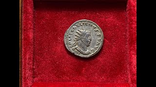 Ancient Roman silver antoninianus coin of emperor Gallienus [upl. by Eenyaj]