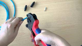 Instruction video how to terminate crimp a MC3 Solarline 1 contact with a Rennsteig Crimp Tool [upl. by Enialedam]