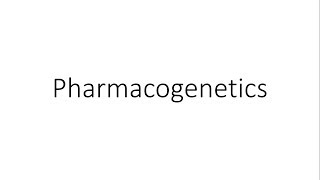 Pharmacogenetics  General Pharmacology [upl. by Sillaw611]