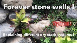 How to install dry stack stone walls using different techniques and installation styles drystack [upl. by Adim64]