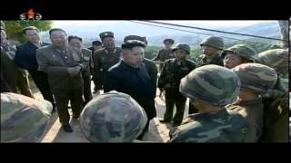 Kim Jong Un visits DMZ and looking into South Korea [upl. by Ahsiuqel338]