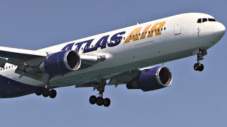 Atlas Air Boeing 767300F Landing at Larnaca Intl  LCA Plane Spotting  McKenzie Beach View [upl. by Desiree]