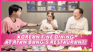 MUKBANG WITH RYAN BANG AT HIS KOREAN FINE DINING RESTAURANT  Small Laude [upl. by Monda]