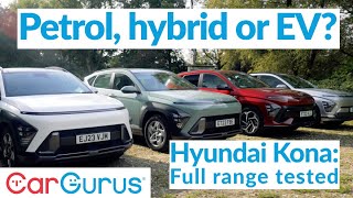 New Hyundai Kona Petrol Hybrid AND Electric tested [upl. by Attikin]