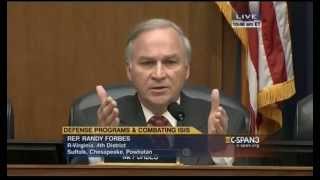 Rep Forbes clashes with Secretary of Defense over President’s Budget [upl. by Romalda812]