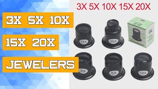 3X 5X 10X 15X 20X Jewelers Watch Magnifier Tool Eye Loupe Loop Magnifier Magnifying Glass Watchmaker [upl. by Hodge]