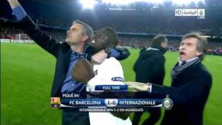 FC Barcelona vs Inter Milan 10 Jose Mourinho celebration [upl. by Ursas]