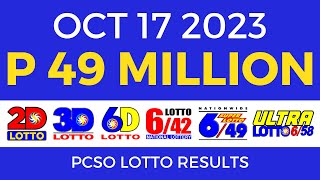 Lotto Result October 17 2023 9pm PCSO [upl. by Haleemaj]