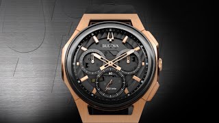 Bulova Watches for Men  CURV Series  Chronograph RoseGold Black Dial [upl. by Adamec527]